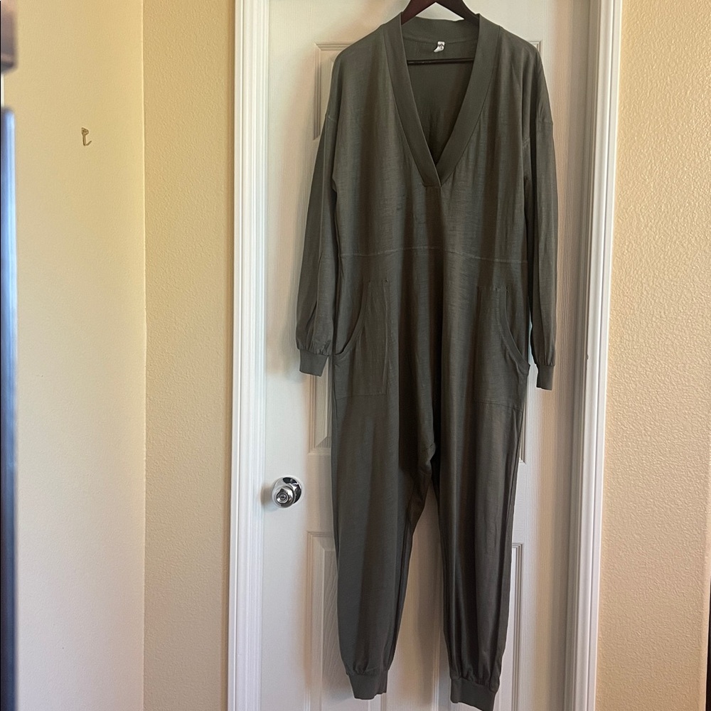 Free People Olive Jumpsuit
